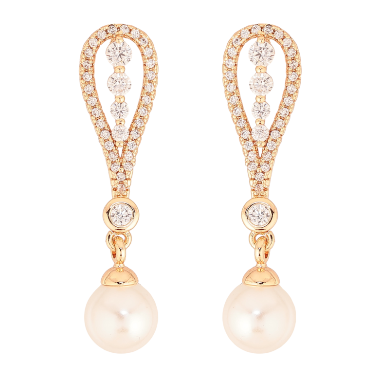 Серьги Xuping M&L цвет 18K пусеты "Подвески с жемчужинами" фото №4