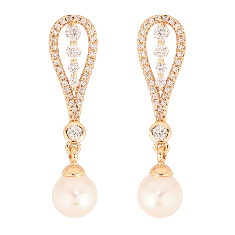 Серьги Xuping M&L цвет 18K пусеты "Подвески с жемчужинами" фото №1