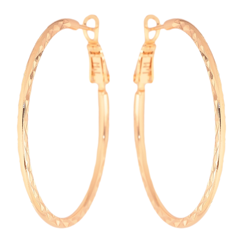 Сережки Xuping M&L колір 18K кільця (конго) "Декоративний візерунок" ø 4см фото №1