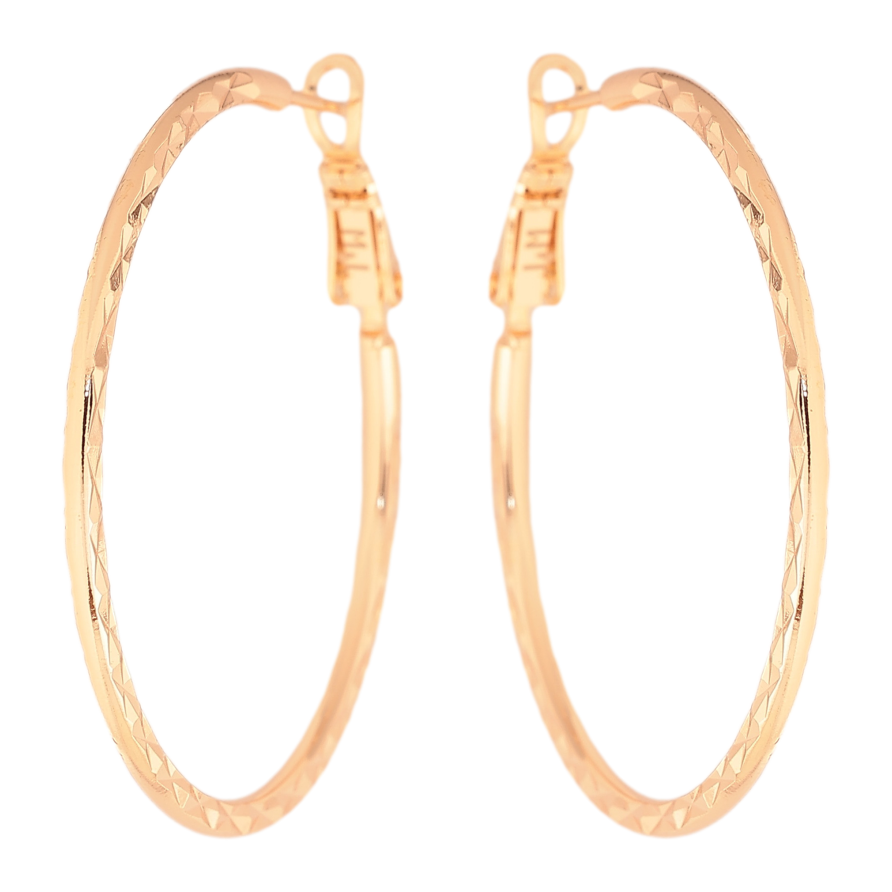 Сережки Xuping M&L колір 18K кільця (конго) "Декоративний візерунок" ø 4см фото №1 Сережки Xuping M&L колір 18K кільця (конго) "Декоративний візерунок" ø 4см фото №1