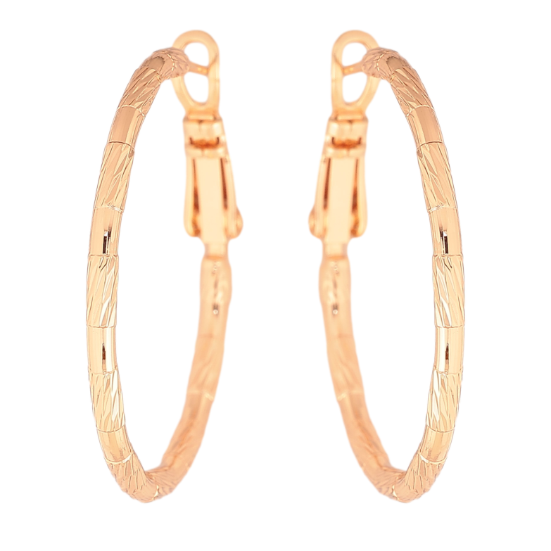 Серьги Xuping M&L цвет 18K кольца (конго) "Декоративный узор" ø 3см фото №1