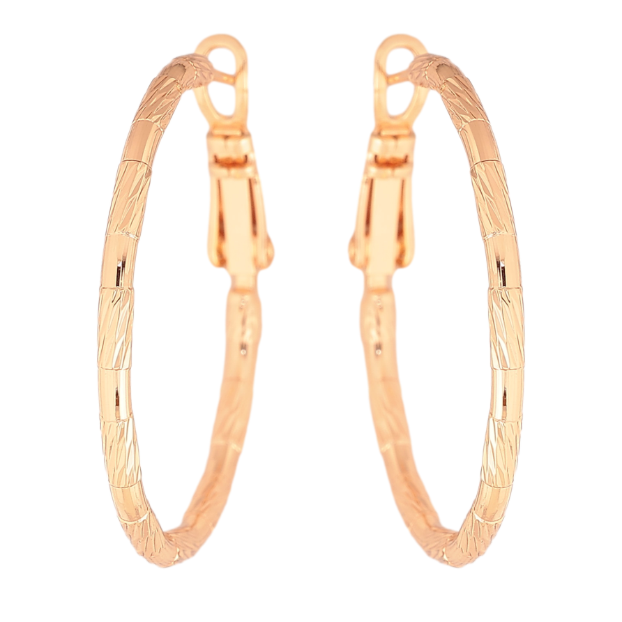 Серьги Xuping M&L цвет 18K кольца (конго) "Декоративный узор" ø 3см фото №1