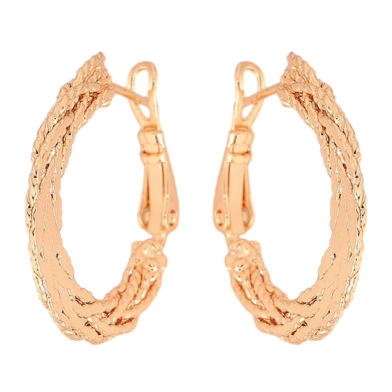 Серьги Xuping M&L цвет 18K кольца (конго) "Декоративный узор" ø 2.5см фото №1