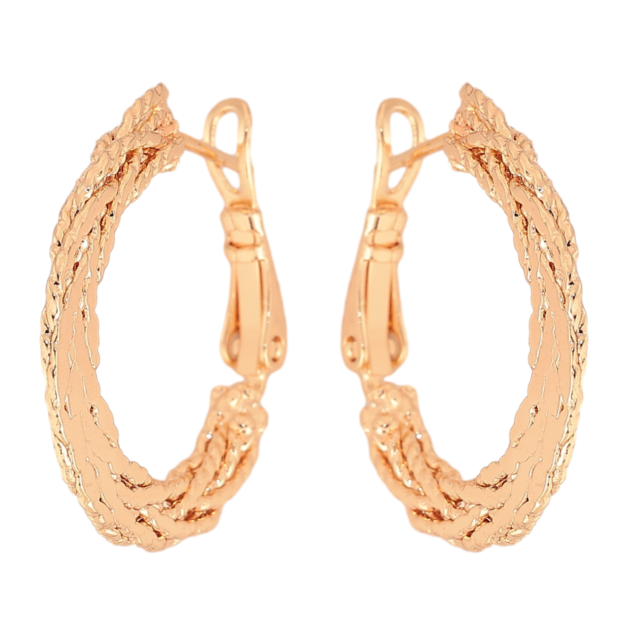 Серьги Xuping M&L цвет 18K кольца (конго) "Декоративный узор" ø 2.5см фото №1