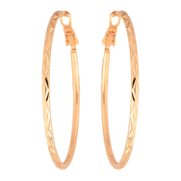 Сережки Xuping M&L колір 18K кільця (конго) "Декоративний візерунок" ø 4.7см фото №8