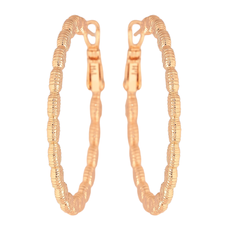 Серьги Xuping M&L цвет 18K кольца (конго) "Декоративный узор" ø 4см фото №6