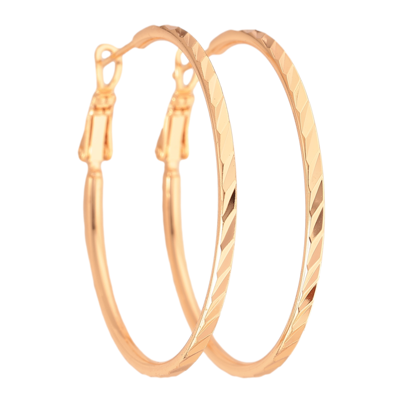 Сережки Xuping M&L колір 18K кільця (конго) "Декоративний візерунок" ø 4см фото №1