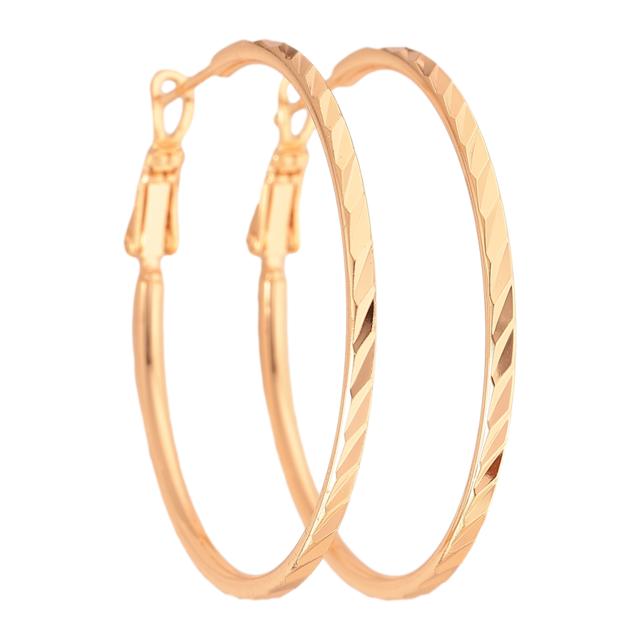 Серьги Xuping M&L цвет 18K кольца (конго) "Декоративный узор" ø 4см фото №1