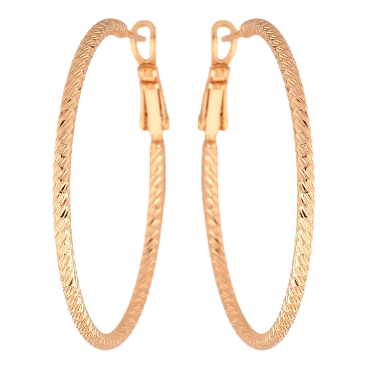 Сережки Xuping M&L колір 18K кільця (конго) "Декоративний візерунок" ø 4см фото №6