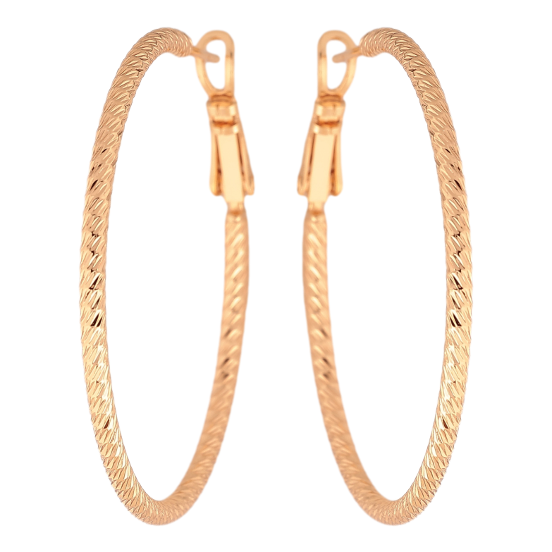 Серьги Xuping M&L цвет 18K кольца (конго) "Декоративный узор" ø 4см фото №1