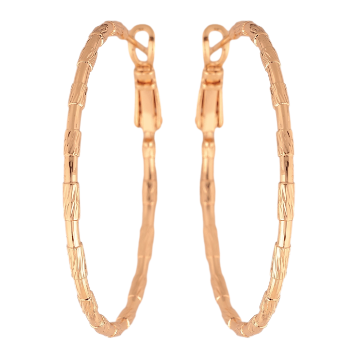 Сережки Xuping M&L колір 18K кільця (конго) "Декоративний візерунок" ø 4см фото №5