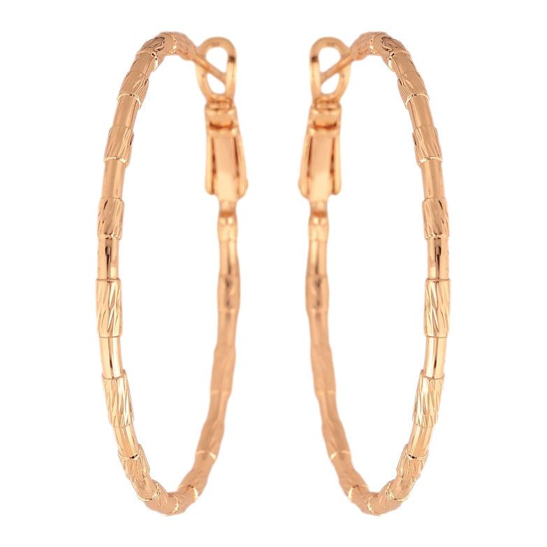 Серьги Xuping M&L цвет 18K кольца (конго) "Декоративный узор" ø 4см фото №1