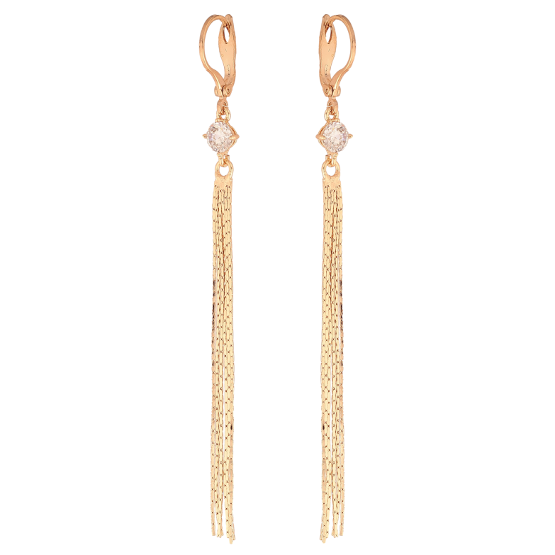 Сережки Xuping M&L колір 18K англійський замок "Підвіски з ланцюжків із кристалами" фото №3