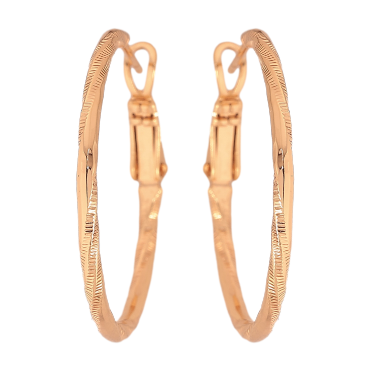 Сережки Xuping M&L колір 18K кільця (конго) "Декоративний візерунок" ø 3см фото №3