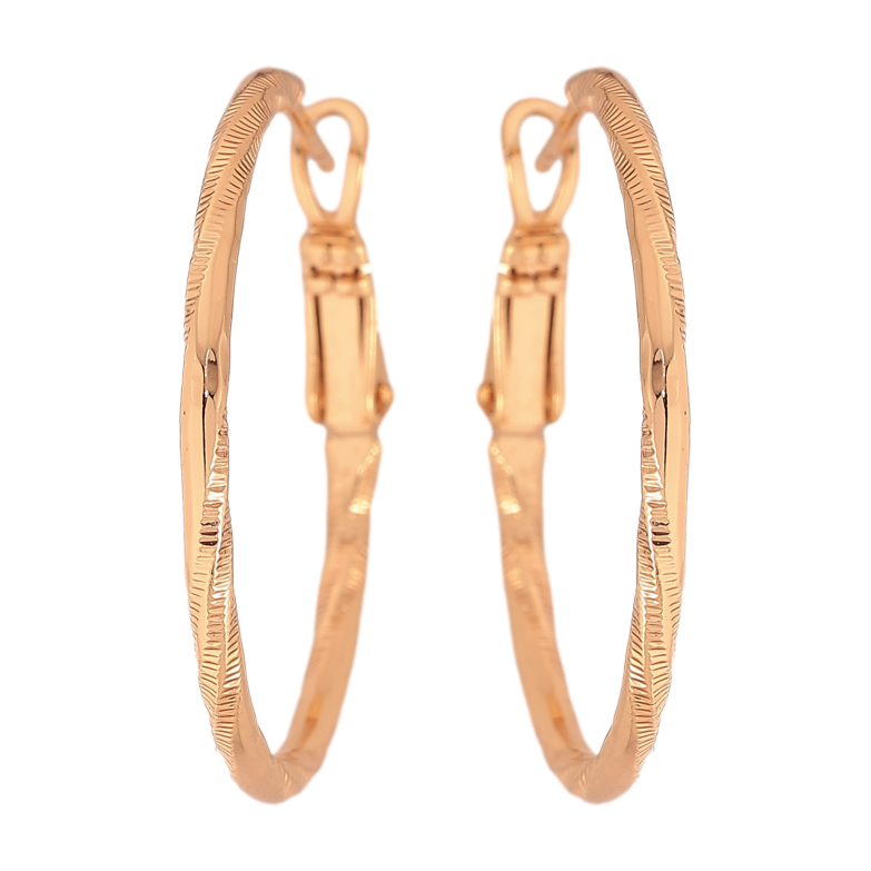 Сережки Xuping M&L колір 18K кільця (конго) "Декоративний візерунок" ø 3см фото №3