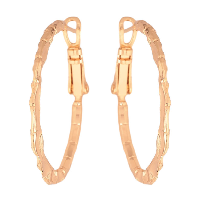 Серьги Xuping M&L цвет 18K кольца (конго) "Декоративный узор" ø 3см фото №1