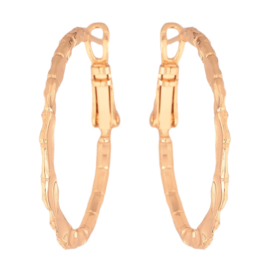 Серьги Xuping M&L цвет 18K кольца (конго) "Декоративный узор" ø 3см фото №1