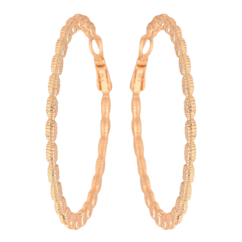 Сережки Xuping M&L колір 18K кільця (конго) "Декоративний візерунок" ø 5см фото №2