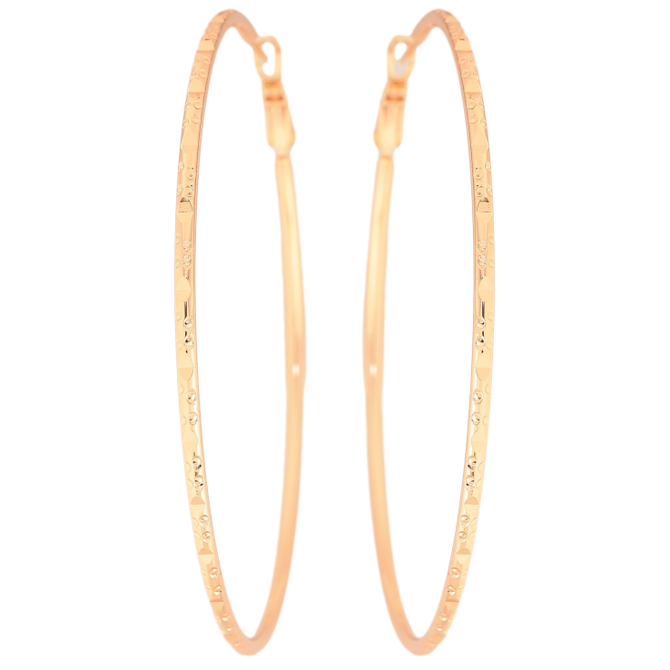 Сережки Xuping M&L колір 18K кільця (конго) "Декоративний візерунок" ø 7см фото №9