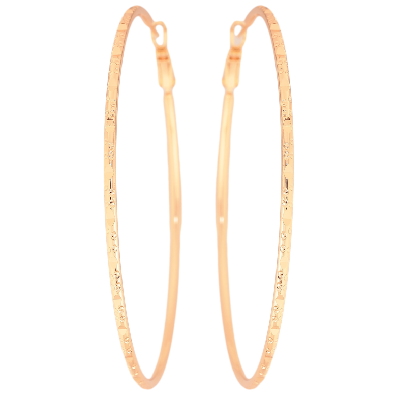 Сережки Xuping M&L колір 18K кільця (конго) "Декоративний візерунок" ø 7см фото №13