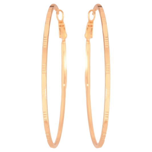 Сережки Xuping M&L колір 18K кільця (конго) "Декоративний візерунок" ø 6см фото №1