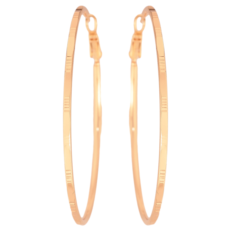 Сережки Xuping M&L колір 18K кільця (конго) "Декоративний візерунок" ø 6см фото №7