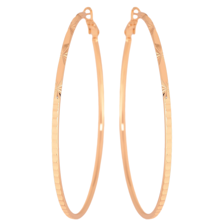 Сережки Xuping M&L колір 18K кільця (конго) "Декоративний візерунок" ø 6.5см фото №11