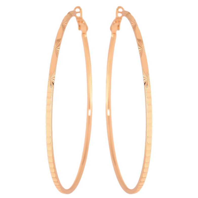 Серьги Xuping M&L цвет 18K кольца (конго) "Декоративный узор" ø 6.5см фото №1