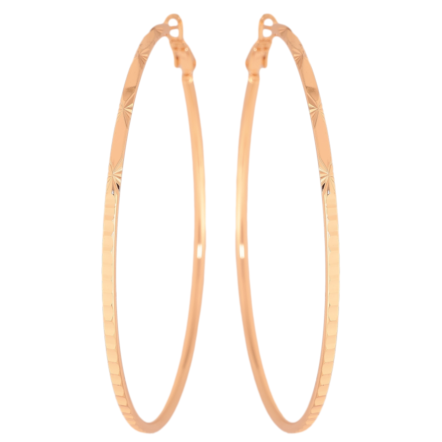 Сережки Xuping M&L колір 18K кільця (конго) "Декоративний візерунок" ø 6.5см фото №1 Сережки Xuping M&L колір 18K кільця (конго) "Декоративний візерунок" ø 6.5см фото №1
