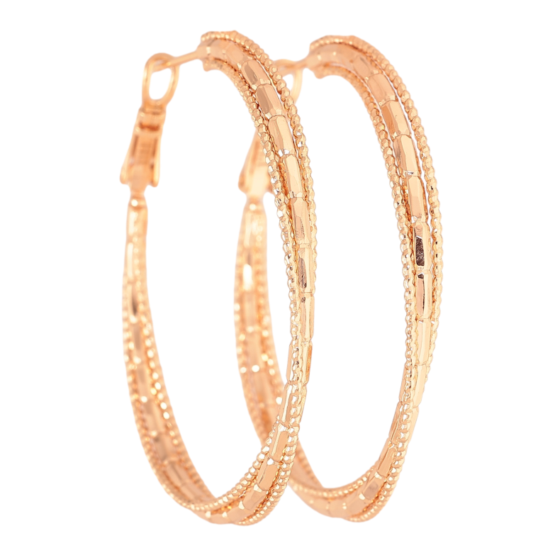 Серьги Xuping M&L цвет 18K кольца (конго) "Декоративный узор" ø 4.5см фото №1