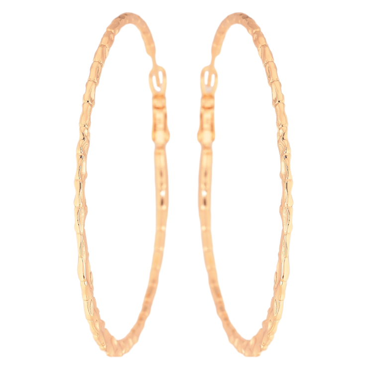 Серьги Xuping M&L цвет 18K кольца (конго) "Декоративный узор" ø 6см фото №3