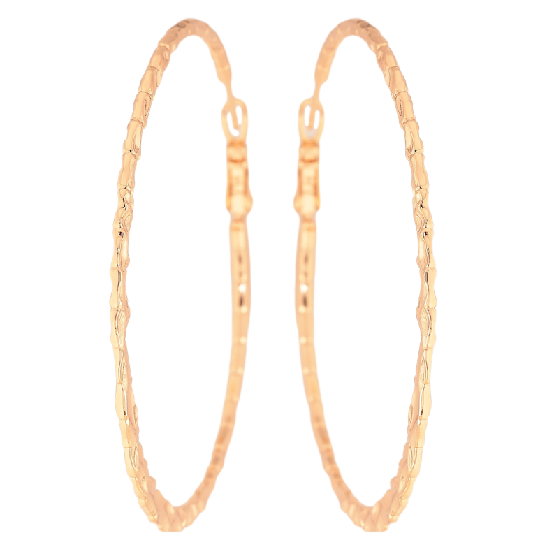 Сережки Xuping M&L колір 18K кільця (конго) "Декоративний візерунок" ø 6см фото №1