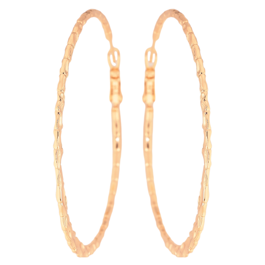 Серьги Xuping M&L цвет 18K кольца (конго) "Декоративный узор" ø 6см фото №1