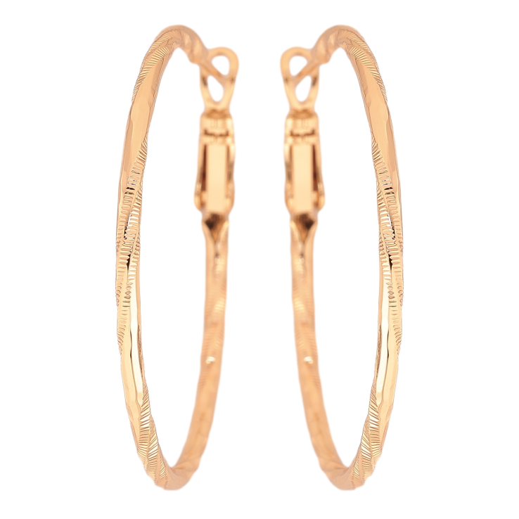 Сережки Xuping M&L колір 18K кільця (конго) "Декоративний візерунок" ø 4см фото №2 Сережки Xuping M&L колір 18K кільця (конго) "Декоративний візерунок" ø 4см фото №2