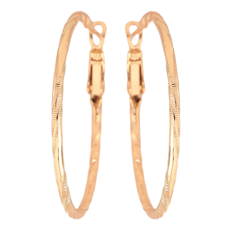 Сережки Xuping M&L колір 18K кільця (конго) "Декоративний візерунок" ø 4см фото №2
