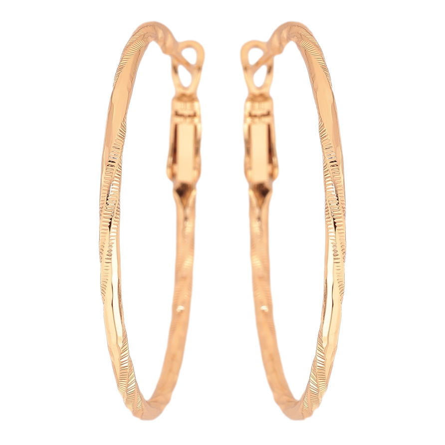 Сережки Xuping M&L колір 18K кільця (конго) "Декоративний візерунок" ø 4см фото №1
