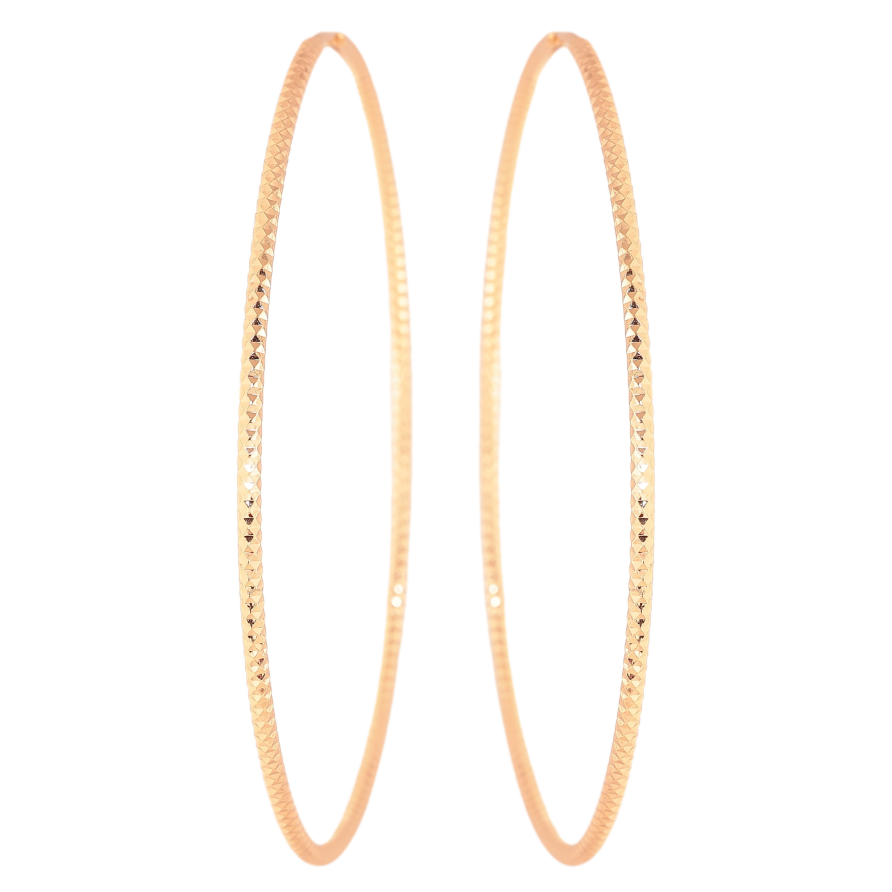Сережки Xuping M&L колір 18K кільця (конго) "Декоративний візерунок" ø 8см фото №1 Сережки Xuping M&L колір 18K кільця (конго) "Декоративний візерунок" ø 8см фото №1