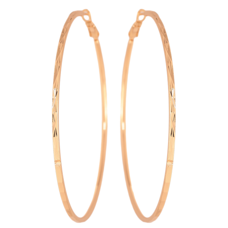 Сережки Xuping M&L колір 18K кільця (конго) "Декоративний візерунок" ø 7см фото №19