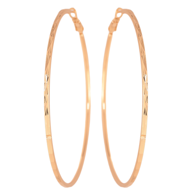 Сережки Xuping M&L колір 18K кільця (конго) "Декоративний візерунок" ø 7см фото №1 Сережки Xuping M&L колір 18K кільця (конго) "Декоративний візерунок" ø 7см фото №1