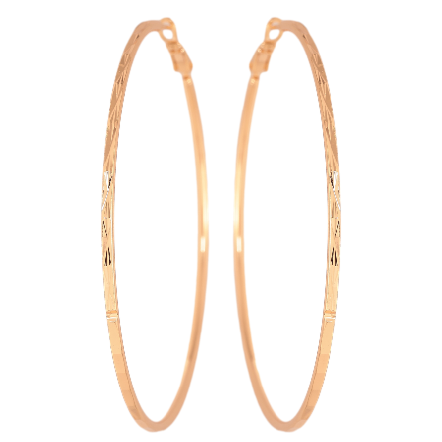 Сережки Xuping M&L колір 18K кільця (конго) "Декоративний візерунок" ø 7см фото №1 Сережки Xuping M&L колір 18K кільця (конго) "Декоративний візерунок" ø 7см фото №1