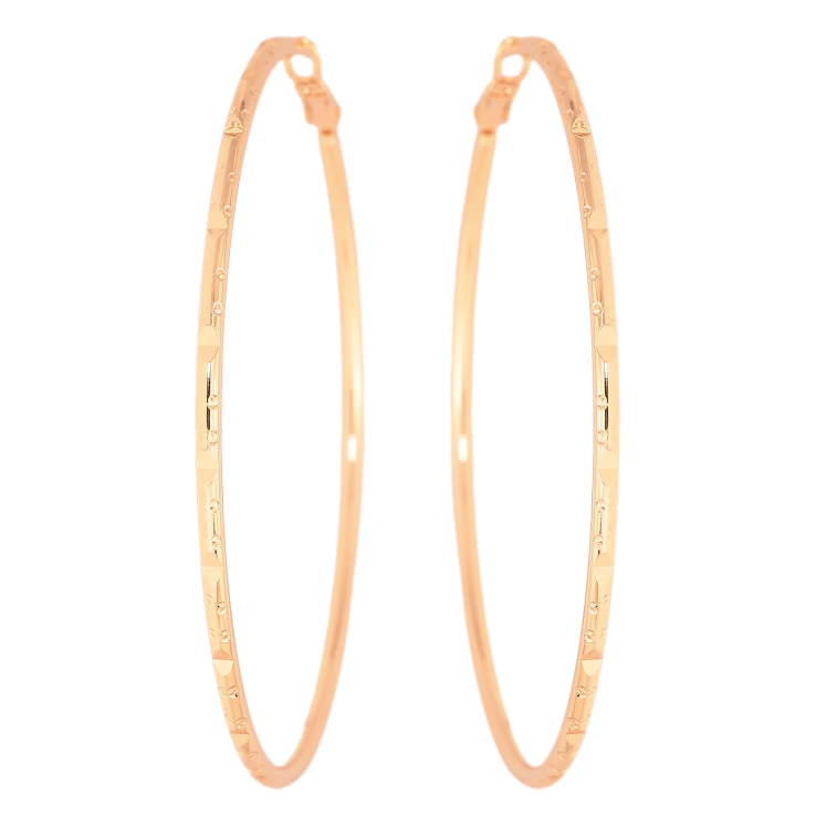 Сережки Xuping M&L колір 18K кільця (конго) "Декоративний візерунок" ø 6.5см фото №15