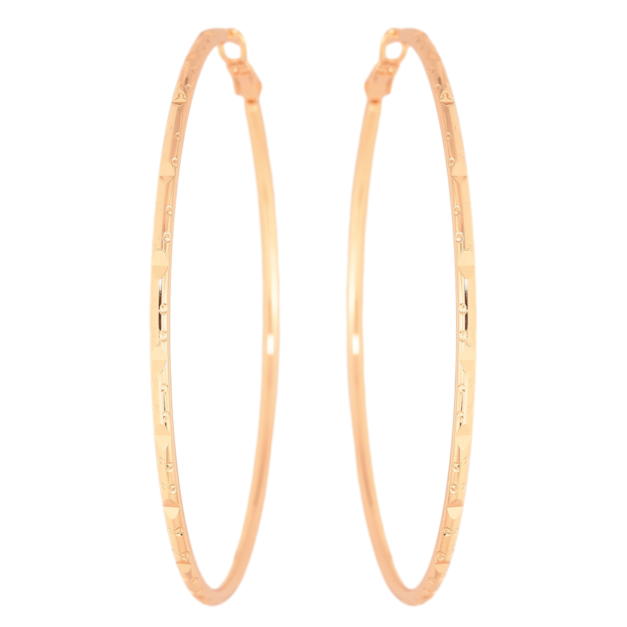 Сережки Xuping M&L колір 18K кільця (конго) "Декоративний візерунок" ø 6.5см фото №1 Сережки Xuping M&L колір 18K кільця (конго) "Декоративний візерунок" ø 6.5см фото №1