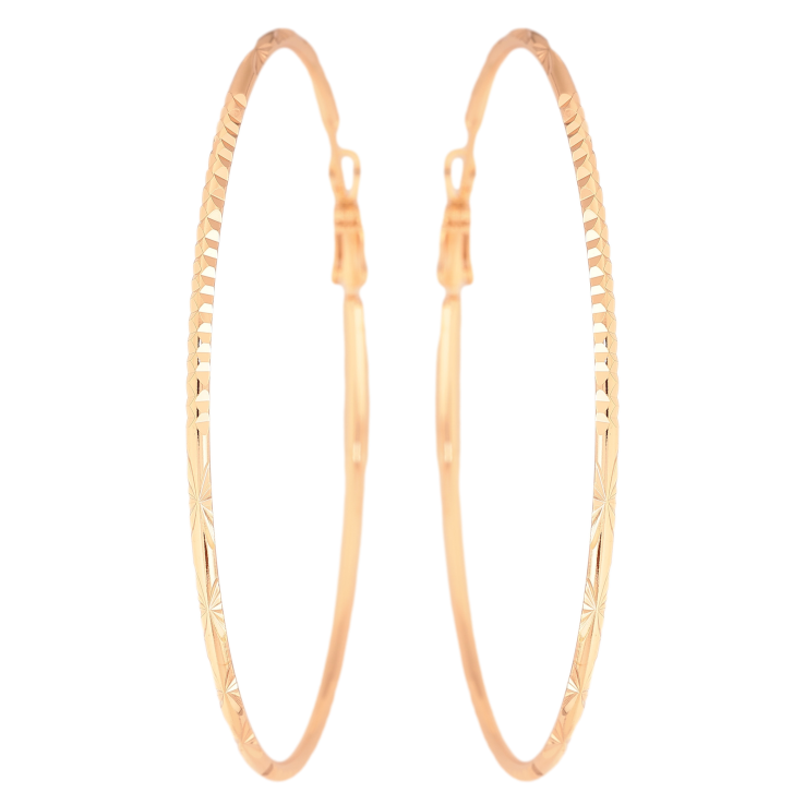 Серьги Xuping M&L цвет 18K кольца (конго) "Декоративный узор" ø 7см фото №5