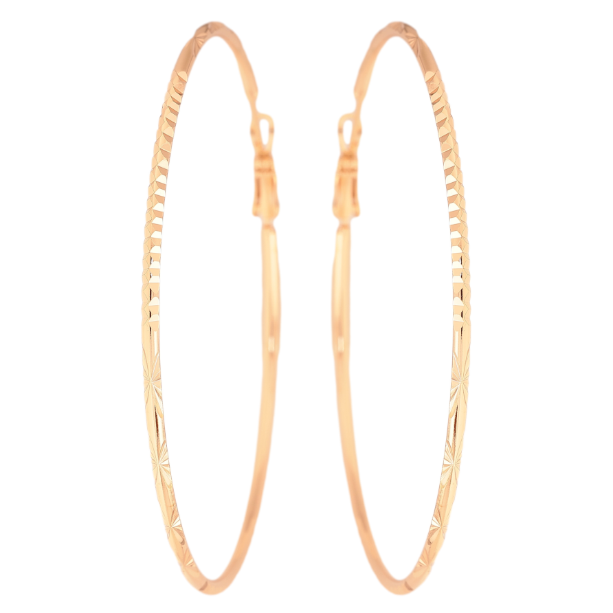 Серьги Xuping M&L цвет 18K кольца (конго) "Декоративный узор" ø 7см фото №1