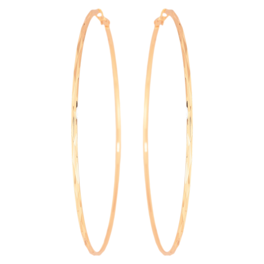 Сережки Xuping M&L колір 18K кільця (конго) "Декоративний візерунок" ø 9см фото №1 Сережки Xuping M&L колір 18K кільця (конго) "Декоративний візерунок" ø 9см фото №1