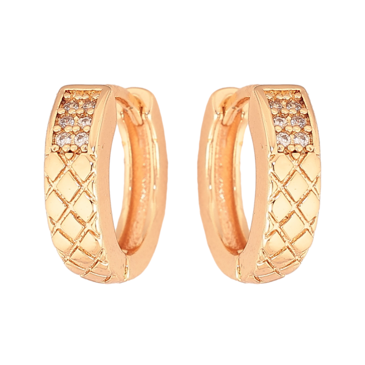 Сережки Xuping M&L колір 18K колечка "Візерунок з кристалами" фото №3