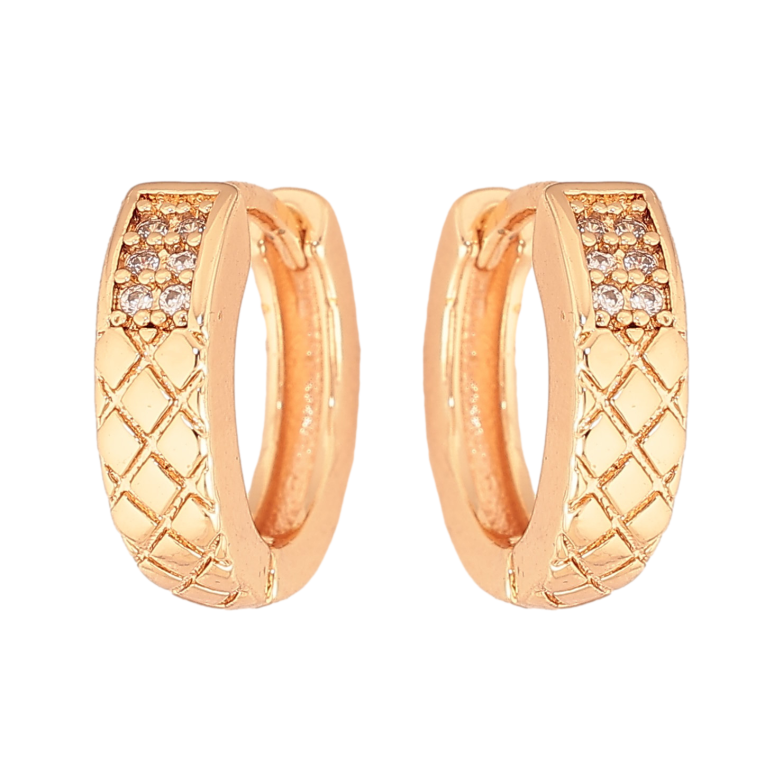 Серьги Xuping M&L цвет 18K колечки "Узор с кристаллами" фото №1