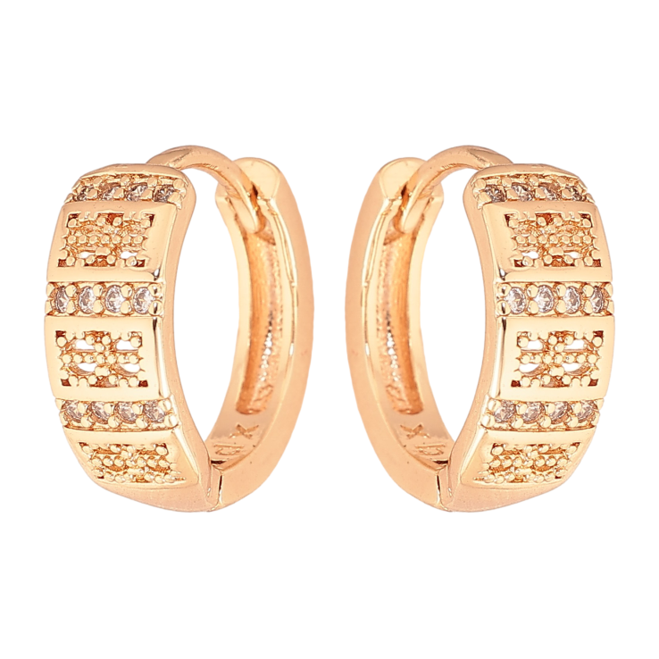 Сережки Xuping M&L колір 18K колечка "Візерунок з кристалами" фото №23 Сережки Xuping M&L колір 18K колечка "Візерунок з кристалами" фото №23