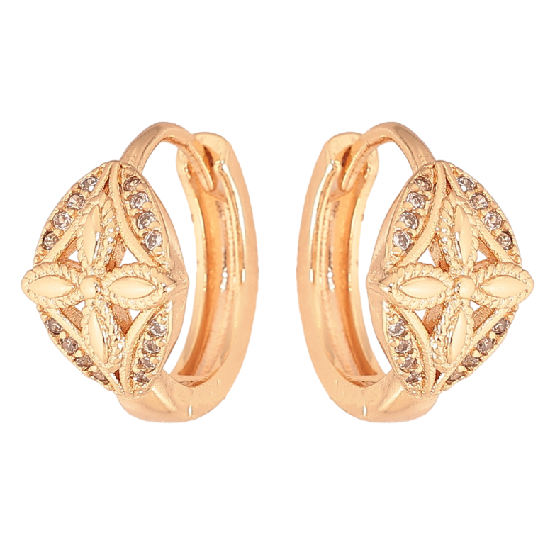 Сережки Xuping M&L колір 18K колечка "Візерунок з кристалами" фото №1 Сережки Xuping M&L колір 18K колечка "Візерунок з кристалами" фото №1