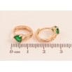 Серьги Xuping M&L цвет 18K колечки "Узор с зелеными кристаллами" фото №2
